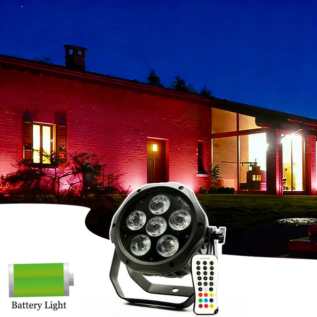 AOPU 6pcs 18w Rgbwa+uv 6 in 1 Wireless Dmx Battery Power Led Par Phone Wifi Led Par Can for Club Events