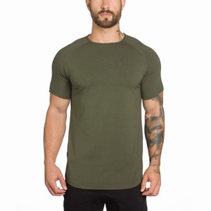 T-shirt de gymnastique pour hommes Oem col rond surdimensionné Longline ajusté - Product Image 1