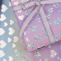 Papier d'emballage DAMAI violet pour fête de la Saint-Valentin, thème sirène sous la mer, à rayures florales, en papier couché, cadeau d'anniversaire pour filles
