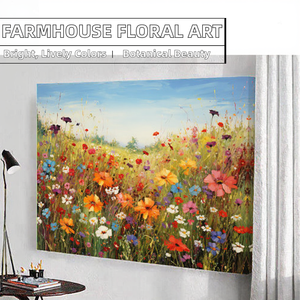 SERIMINO Impressions sur toile murales florales modernes, peintes à la main, thème nature et fleurs pour la décoration intérieure, impression numérique - Product Image 3