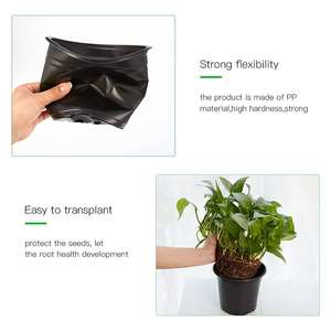 Pots de pépinière en plastique noir robustes et écologiques, jardinières durables avec trous de drainage pour la plantation commerciale d'arbres - Product Image 2