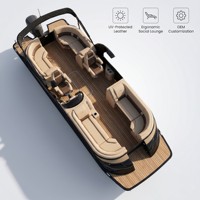 Bateau ponton de luxe en aluminium polyvalent Kinlife 2027 avec moteur pour les croisières en famille, les loisirs aquatiques et les activités de groupe