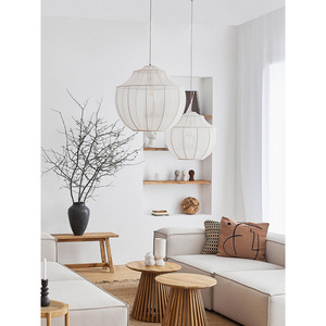 Lampe suspendue ronde blanche minimaliste moderne, ampoule Led E27, pour salon, chambre à coucher, hôtel, Restaurant, décoration - Product Image 1