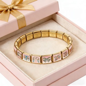 Venta al por Mayor de los Últimos Eslabones de Pulsera de Acero Inoxidable con Dijes Italianos Personalizados MAMA&MIMI para el Día de la Madre, Regalo de Joyería DIY - Product Image 4