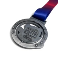 Médailles de sport personnalisées en métal pour marathon et triathlon, design panda, récompenses 3D, course à pied, couleur personnalisée, logo personnalisé