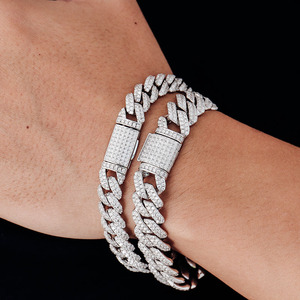 Catene Miami Cuban Link 7-24 Pollici Diamante Moissanite Bracciale Cuban Link Catena 925 Moissanite Gioielli Iced Out Uomo - Product Image 5