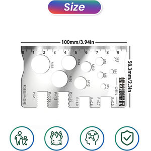 Regla de Medición de Roscas de Acero Inoxidable Personalizada, Herramienta de Medición de Distancia de Rosca de Precisión para Tornillos, Pernos y Tuercas, Duradera - Product Image 2