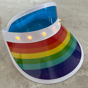 Casquette de soleil en plastique LED avec lumière intégrée, casquette de sport pour femmes et hommes, costume de fête d'Halloween pour les voyages en plein air, personnalisable - Product Image 6