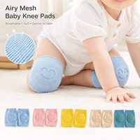 Chaussettes antidérapantes en coton pour bébé avec coussinets de protection genoux et coudes, motif dessin animé tricoté avec points en silicone, idéales pour l'automne et les tout-petits
