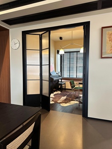 Hiện đại Retro pháp gấp Cửa Nhôm Hợp Kim trượt phân vùng cho phòng khách ban công phòng ngủ với treo đường sắt dễ dàng để di chuyển - Product Image 3