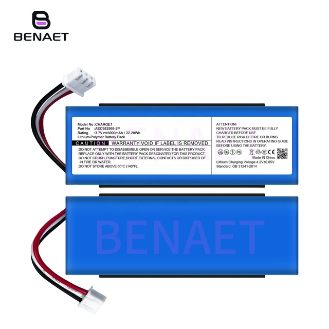 Original Quality Replacement Li-polymer AEC982999-2P Speaker Battery for JBL-CHARGE 1 3.7V 6000mah Health Battery