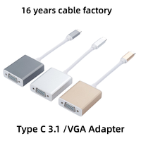 Cable DFX USB C a VGA Hembra 1080P TB 4 USB4 Tipo C a Adaptador D-Sub para Laptop MacBook Air, Pantalla de Escritorio, Proyector