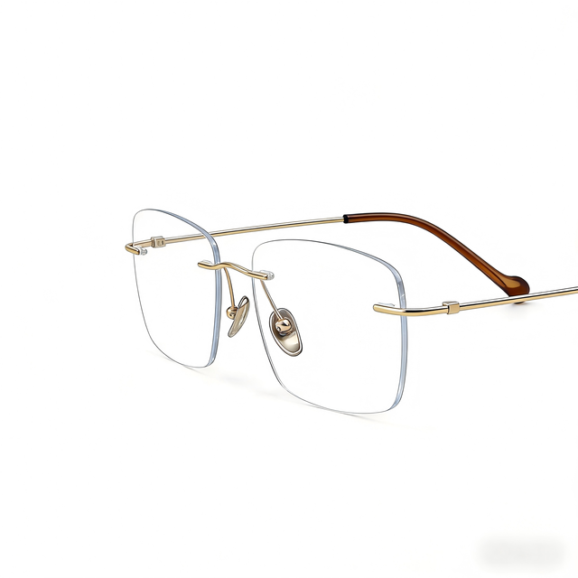XPZ Top Rimless Titanium Optical Prescription Glasses Luxury Brand Men Women Customizable Lenses Anti-Blue Light All Face Shapes