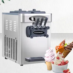MUXUE Ice Cream Maker Soft Ice Cream Making Machine Three Flavors Soft Serve Machine For food cart 20L/H