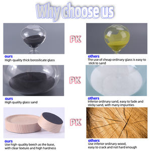 Reloj de arena magnético con base de madera de 1/5/15/30 minutos, reloj de arena con temporizador, reloj de arena negro decorativo creativo con estilo - Product Image 5