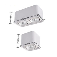 Miboxer — spot lumineux LED carré, lampe à double tête réglable, montage en Surface, ampoule GU10