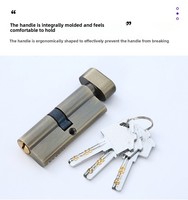 Cylindre de serrure en alliage de zinc de qualité européenne en gros, quincaillerie de porte pour chambre à coucher et pièce, cylindre de serrure antivol