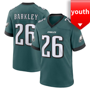 Vente en gros de maillot brodé de qualité maillot de football américain de Philadelphie pour jeunes 26 # Saquon Barkley séchage rapide et respirant - Product Image 5