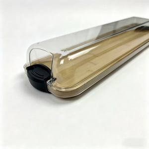 Bamboo Bread <b>Tray</b> With Transparent Cover Double Opening Flip Top For <b>Baking</b> Dessert <b>Storage</b> - Product Image 4