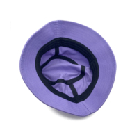 Sombrero de pescador con parche tejido personalizado, sombrero de pescador de ala ancha de algodón para senderismo al aire libre, etiqueta de marca, logotipo personalizado, sombreros de cubo morados para niños y adultos