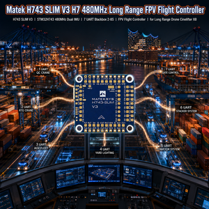 Matek H743 SLIM <span class=keywords><strong>V3</strong></span> FC STM32H743VIT6 กล่องพลาสติกและโลหะสีดำ 2-8S F7 ตัวควบคุมการบิน 480MHz Dual IMU 7 UART สำหรับโดรน FPV - Product Image 1
