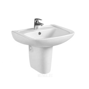 Lavabo da Parete in Ceramica Moderno con Base Parziale, Facile da Pulire, per Bagno, Prodotto dalla Fabbrica di Chaozhou - Product Image 1