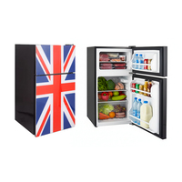 Réfrigérateur compact à congélateur supérieur de 138 L, design personnalisé, dégivrage automatique, petit réfrigérateur à double porte, réfrigérateur de cuisine pour la maison
