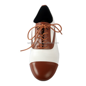 <span class=keywords><strong>Scarpe</strong></span> da ballo latino bianche e marroni personalizzate da <span class=keywords><strong>uomo</strong></span> con Sole in gomma 2.5CM - Product Image 2