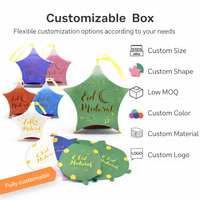 Ourwarm — boîte transparente de gâteau Eid Mubarak, en bois, 12 pouces, décoration 3D, pour cadeau islamique musulman, coupe au Laser, en carton, boîte transparente, pour Ramadan