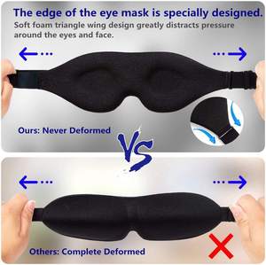 Masker Mata 3D Blackout, masker mata lembut dapat disesuaikan untuk tidur perjalanan, penjualan laris, sandaran cahaya gelap Total kegelapan - Product Image 6