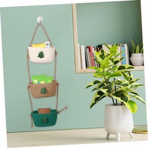 Cesta Decorativa <span class=keywords><strong>de</strong></span> <span class=keywords><strong>Madera</strong></span> Tallada <span class=keywords><strong>para</strong></span> <span class=keywords><strong>Colgar</strong></span> en la Pared, <span class=keywords><strong>para</strong></span> <span class=keywords><strong>Colgar</strong></span> Sombreros, Estilo Boho, Decoración del Hogar, Maceta Fija, Venta al por Mayor, Seagrass - Product Image 6