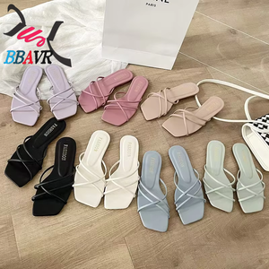 Women's New Summer Flat Sandals Non-slip Flip-flops <b>Slippers</b> for Indoor Outdoor Use Stylish Platform Cushioning Anti-slipping - Product Image 1