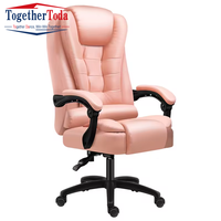 Chaise de bureau de direction moderne en acier inoxydable ergonomique à dossier haut avec massage, roulettes et accoudoirs, chaise de massage électrique