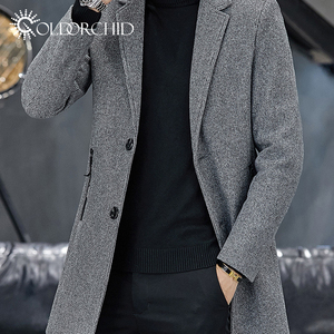 <span class=keywords><strong>Cappotto</strong></span> Invernale da Uomo Stile Medio alla Moda <span class=keywords><strong>Grigio</strong></span> Giacca Slim Fit in Lana - Product Image 4