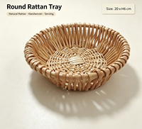 Panier en saule fabriqué en usine, 20x6 cm, plateau rond en saule pour le rangement et les paniers de fêtes