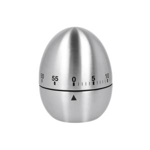 Temporizador de Cocina Metaltex con Forma de Huevo, 60 Minutos, Acero Inoxidable, Temporizador de Cuenta Regresiva para Cocinar y Hornear - Product Image 1