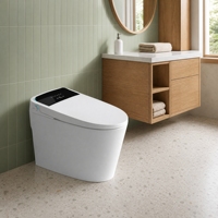 WC intelligent allongé certifié CE avec double chasse d'eau, chauffage instantané, télécommande et options de siphon en P/S