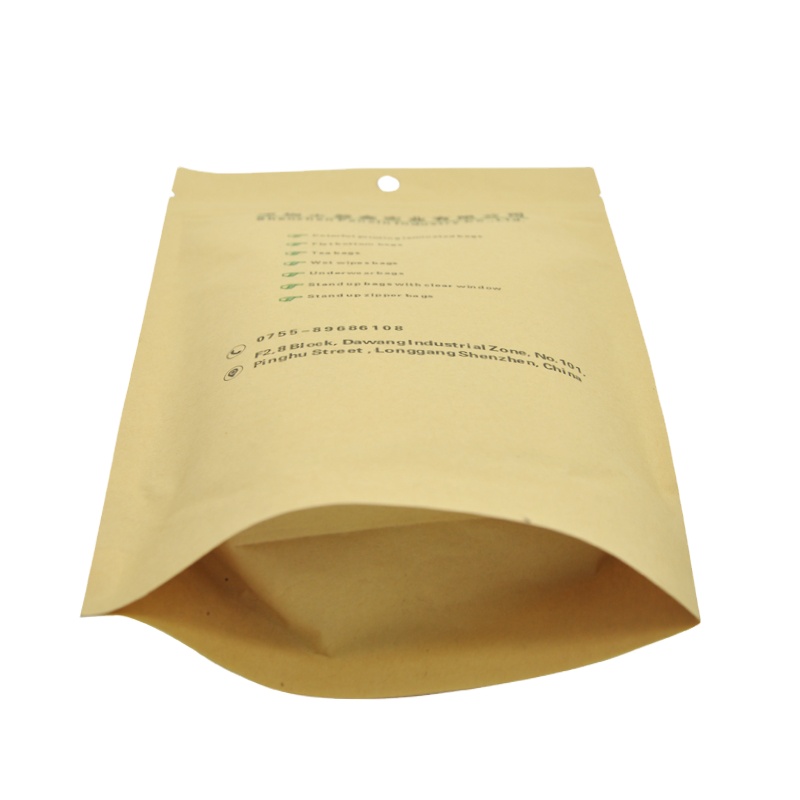 Environmental Degradable Kraft Paper Packaging Bag Food Grade Customizable Punching Printing