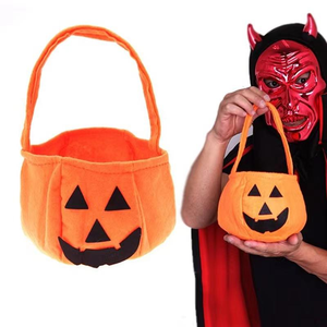 Hot Sale Halloween Pumpkin Candy Bag, Kids Trick or Treat Non-Woven Pumpkin Bucket <b>Tote</b> Bag, Kids Costume Party Favors - Product Image 2