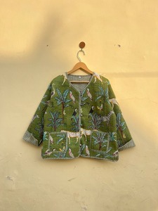 Veste matelassée en coton pour femmes, style bohème imprimé en blocs, veste matelassée faite à la main, produit en vrac fait à la main - Product Image 3