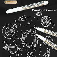 10 stylos à peinture blanche - Marqueurs permanents acryliques imperméables pour métal, verre, bois, fournitures d'art DIY