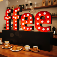 Letreros LED Retro con Letras Tipo Marquee para Cafetería, Bar y Mostrador de Restaurante