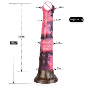 NNSX Mixed Color Horse <b>Dildo</b> with Suction Cup Big Animal Penis Liquid Silicone G Spot Masturbation Artificial Penis - Product Image 1