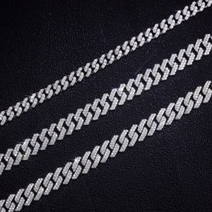 Cadena Cubana de Oro Real de 10K con Diamantes Cultivados en Laboratorio, Joyería de Lujo, 8mm 10mm 12mm 20mm - Product Image 5