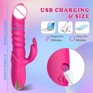 Vibratore Telescopico Rabbit Stimolatore Punto G Masturbatore Stimolatore Clitorideo Giocattoli Sessuali per Donne Prodotto Femminile 10 Modalità - Product Image 5