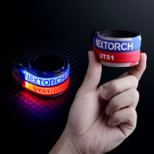 Thiết kế mới nextorch Red Blue Flash ut51 có thể sạc lại sự nóng lên dẫn cổ tay ánh sáng lên hạnh phúc sang trọng Tát Vòng đeo tay dẫn ánh sáng Vòng đeo tay - Product Image 1
