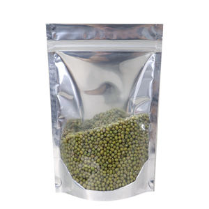 Sac d'emballage à fermeture éclair autoportant en VMPET transparent à l'avant et à l'arrière, très vendu, pour céréales diverses - Product Image 1