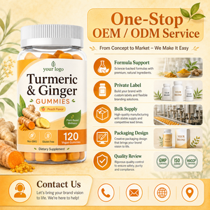 Vente en gros certifiée GMPC, véganes, 120 unités, formule naturelle pure à base de plantes, soutien sain du métabolisme, gommes au curcuma et au gingembre - Product Image 6