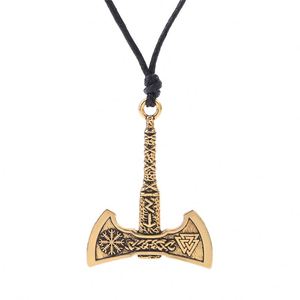Collar con colgante de cera negra para hombres, joyería de espíritu malvado, estilo gótico, Punk, nórdico, mitología, tótem delicado, hacha vikinga - Product Image 2