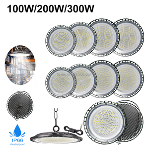 Stock UE DOB 100-277V Projecteur UFO à haut rendement 100W 200W 300W pour Usine, <span class=keywords><strong>Atelier</strong></span>, Entrepôt, Centre Commercial - Product Image 1